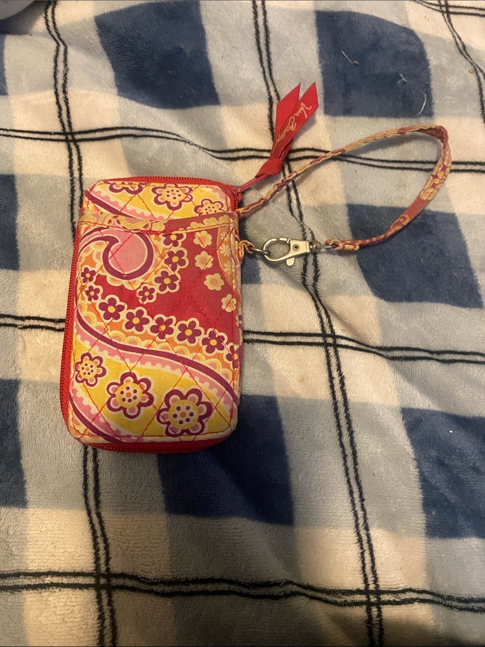 Vera Bradley Pink & Yellow Floral Wristlet